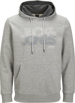 JACK&JONES CORE JCOPOWER LOGO SWEAT HOOD BF - Heren Trui - Met capuchon - Grijs - Maat XL