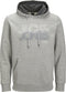 JACK&JONES CORE JCOPOWER LOGO SWEAT HOOD BF - Heren Trui - Met capuchon - Grijs - Maat XL
