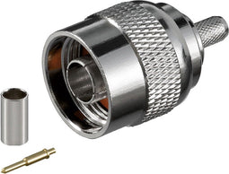 Goobay N-Connector Krimp Plug - N-Connector (m) - Ø 5.2mm - voor RG58 kabel - met vergulde pin