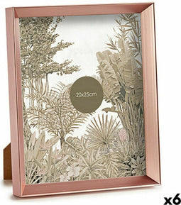 Fotolijsten Roze Koper Plastic Glas (22,3 x 3,5 x 27,3 cm) (6 Stuks)