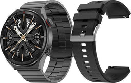 WizBay Premium Select® - Sport Smartwatch - 1.5inch Retina GPS Bellen - Zwart RVS