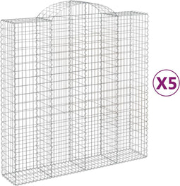 vidaXL - Schanskorven - 5 - st - gewelfd - 200x50x200/220 - cm - ijzer