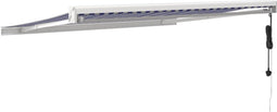 vidaXL - Luifel - uittrekbaar - 3x2,5 - m - stof - en - aluminium - blauw - en - wit