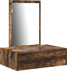 vidaXL - Wandgemonteerde - Make-up - Tafel - Gerookt - Eiken - 60x40x70 - cm