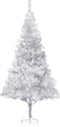 vidaXL - Kunstkerstboom - met - standaard - 210 - cm - PET - zilverkleurig