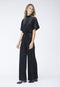 SISTERS POINT Girl-ju6 - Dames Jumpsuit - Velours met gouden studs - Zwart (L)