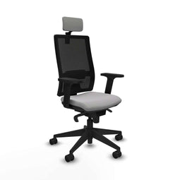Piqueras y Crespo 2D066N2 - Bureaustoel - Hoofdsteun en armleuning - Lichtgrijs