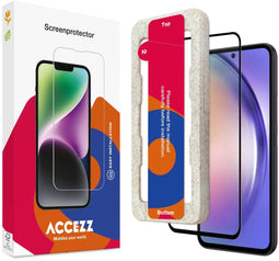 Accezz - Gehard glas Full Cover screenprotector - 9H krasbestendig - voor Samsung Galaxy S23 FE/Samsung Galaxy A54 (5G)