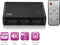 Ewent EW3730 4K HDMI Switch 3-poorts, toont 3 HDMI bronnen op een monitor