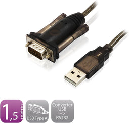 EWENT USB naar 9-pins serieel RS-232 adapter - 1.5 meter EW1116