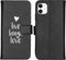 iMoshion Hoesje Geschikt voor iPhone 11 Hoesje Met Pasjeshouder - iMoshion Design Softcase Bookcase - Wit / Zwart / Live Laugh Love