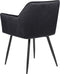 JASMIN - Eetkamerstoel set van 2 - Zwart - Fluweel