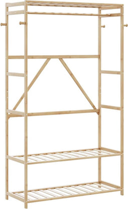 vidaXL - Kledingrek - met - schappen - 110x40x175 - cm - bamboe