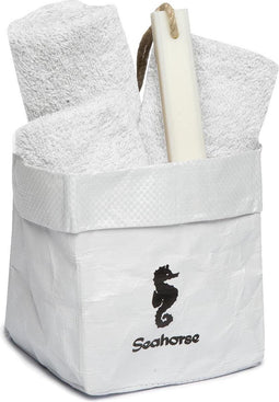 //Seahorse cadeauset pure white gastendoekjes (3 stuks) & zeep