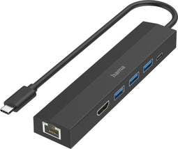 Hama 00200144 - USB-C-hub - 6 aansluitingen 5 Gbps 4K HDMI zwart