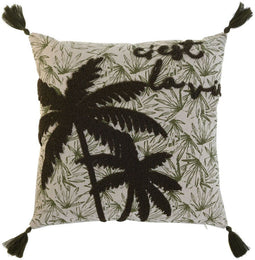 Kussen Home ESPRIT Groen Beige Palmen Boho 45 x 5 x 45 cm