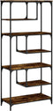 vidaXL - Boekenkast - 81x36x176 - cm - bewerkt - hout - gerookt - eikenkleurig