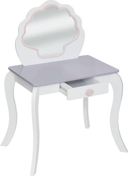 Atmosphera Kids Kaptafel zeemeermin met krukje en spiegel - Wit/Paars