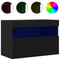 vidaXL - TV - Wandkasten - met - LED-verlichting - 2 - stuks - Zwart - Eiken - 60x30x40 - cm