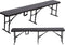 Inklapbare bank catering - donkergrijs hout - 183x28x43cm