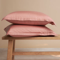 Coco & Cici - Tencel Sateen Kussensloop 70 x 60 cm - Kussenhoes - Lyocell - Extra Zacht & 100% Natuurlijk - Terra Roze