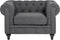 Fauteuil CHESTERFIELD Stof Grijs