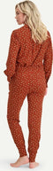 Cyell ART OF DOT - Dames pyjamabroek lang - Bamboe katoen - Roestbruin met dots (L)