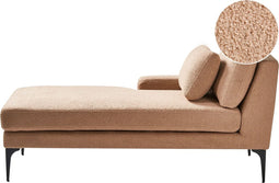 EWRON - Chaise longue - Zandbeige - Rechtszijdig - Bouclé