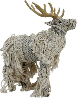 PTMD Rundle Rendier Ornament - 29 x 9 x 31 cm - Stof - Creme