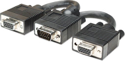 Manhattan 304559 - VGA Y-kabel - 15-polig VGA-stekker naar 2 VGA-bussen - 0.15 m Zwart