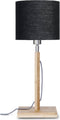 GOOD&MOJO Tafellamp Fuji - Zwart/Bamboe - Ø18cm - Scandinavisch,Bohemian