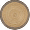 vidaXL - Vloerkleed - handgemaakt - met - olijfgroene - rand - 90 - cm - jute