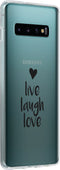 Hoesje Geschikt voor Samsung Galaxy S10 Plus Hoesje Siliconen - Design Backcover siliconen - Meerkleurig / Live Laugh Love