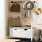 SoBuy FSR63-II-W - Entreebank - Witte schoenenkast met opbergbank - 91 cm breed