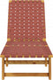 vidaXL - Ligbed - massief - acaciahout - en - stof - rood