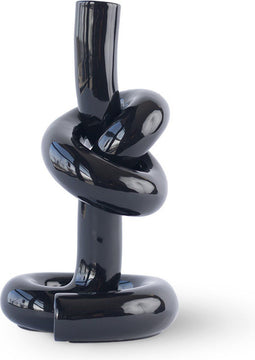 Geknoopte Kandelaar Zwart / Knotted Candleholder Black | Dutch Design kandelaar Werkwaardig.