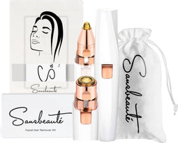 Sansbeauté 2 in 1 - Wenkbrauw Trimmer - Pijnloze Gezichtsontharing - White Edition