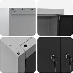 vidaXL - Gereedschapskast - Muurbevestigd - Zwart - 100x20x55 - cm - Staal
