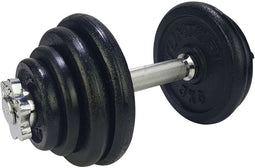 Tunturi Dumbbellset - Halterset 15 kg - Inclusief 8 schijven en schroefsluiters - Zwart