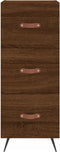 vidaXL - Dressoir - 34,5x34x90 - cm - bewerkt - hout - bruin - eikenkleur