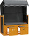 vidaXL - Strandstoel - met - luifel - poly - rattan - en - hout - zwart - en - antraciet