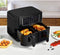 CONTINENTAL EDISON Olievrije heteluchtfriteuse - RFRSH24002CB - 9 L - Dubbele bakplaten - 2400W - Zwart