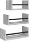 vidaXL - 3-delige - Wandschappenset - met - stangen - bewerkt - hout - grijs - sonoma