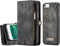 Caseme - vintage 2 in 1 portemonnee hoes - Geschikt voor iPhone SE (2022 / 2020) / 8 / 7 / 6(s) - Grijs