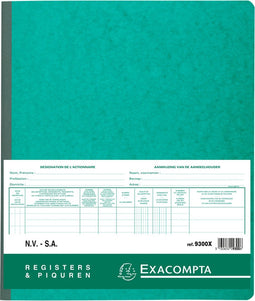 Exacompta aandeelhouders formaat 24 x 32 cm tweetalig voor NV