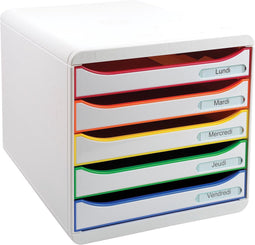 Exacompta-Bureauladeblok-Big-Box-Plus-Black-Office-met-5-lades-wit