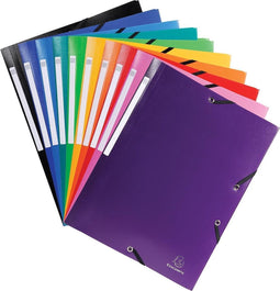 Exacompta elastomap 10 geassorteerde kleuren: zwart donkerblauw lichtblauw turkoois groen geel o...