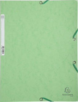 Exacompta elastomap uit karton, ft A4, 3 kleppen, set van 3 stuks in 3 tinten groen (Natuur)