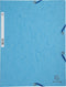 Exacompta elastomap uit karton, ft A4, 3 kleppen, set van 3 stuks in 3 tinten blauw (Oceaan)