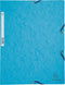 Exacompta elastomap uit karton, ft A4, 3 kleppen, set van 3 stuks in 3 tinten blauw (Oceaan)